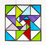 Multi Colored Stained Glass Quilt Square 7" x 7"