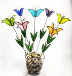 3D Tulip Plant Stakes - 15" Blue, Teal and Lime Green Available